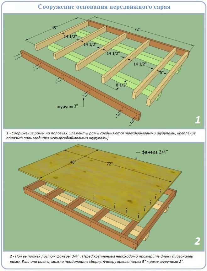 Как построить мобильный каркасный сарай с односкатной крышей