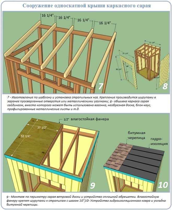Как сделать простую скатную крышу небольшого сарая