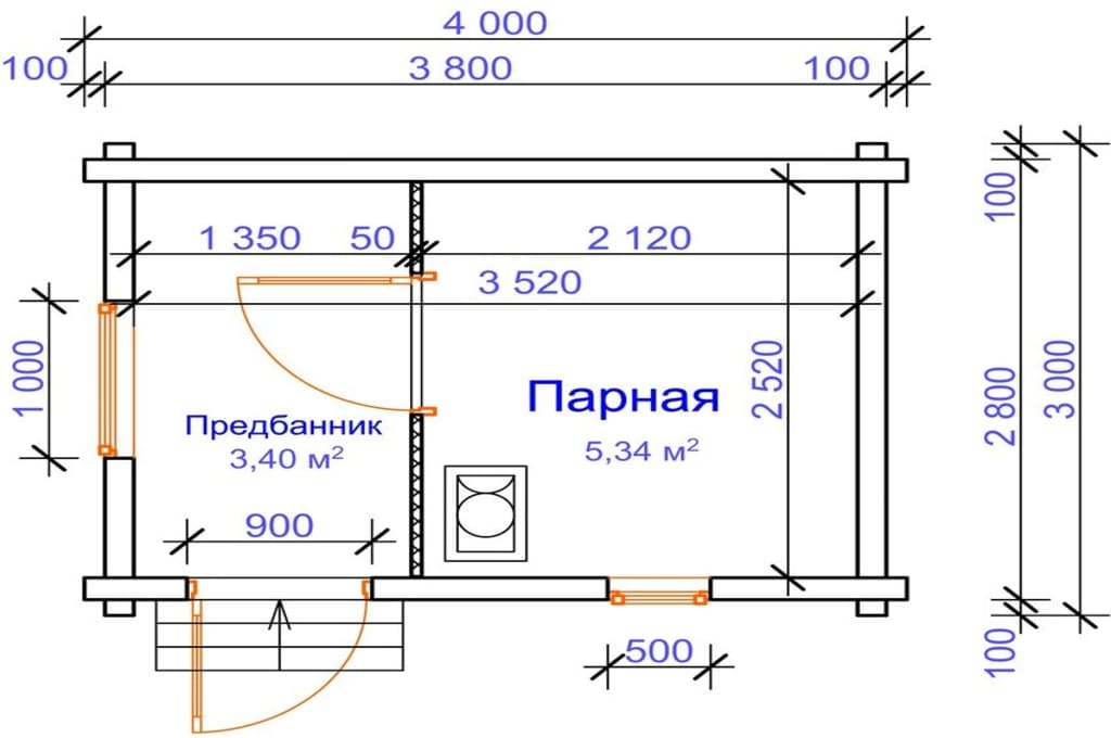 Пример проекта небольшой ванной комнаты